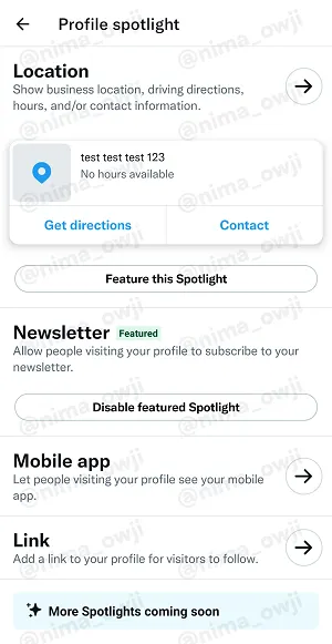 Twitter pro account CTA button