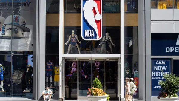 Front view of an NBA store.