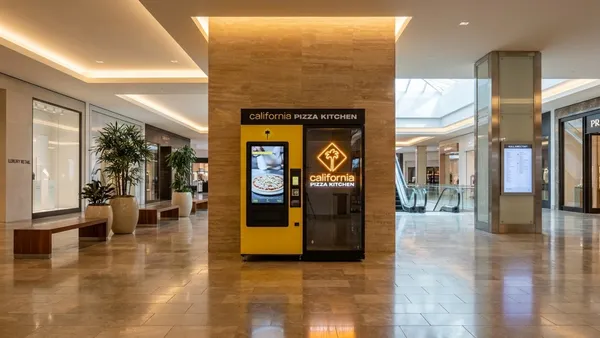 A pizza kiosk in a retail setting.