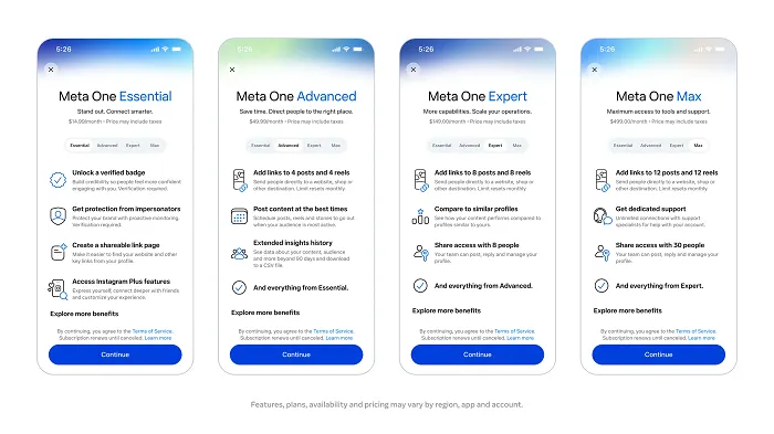 Meta One business packages