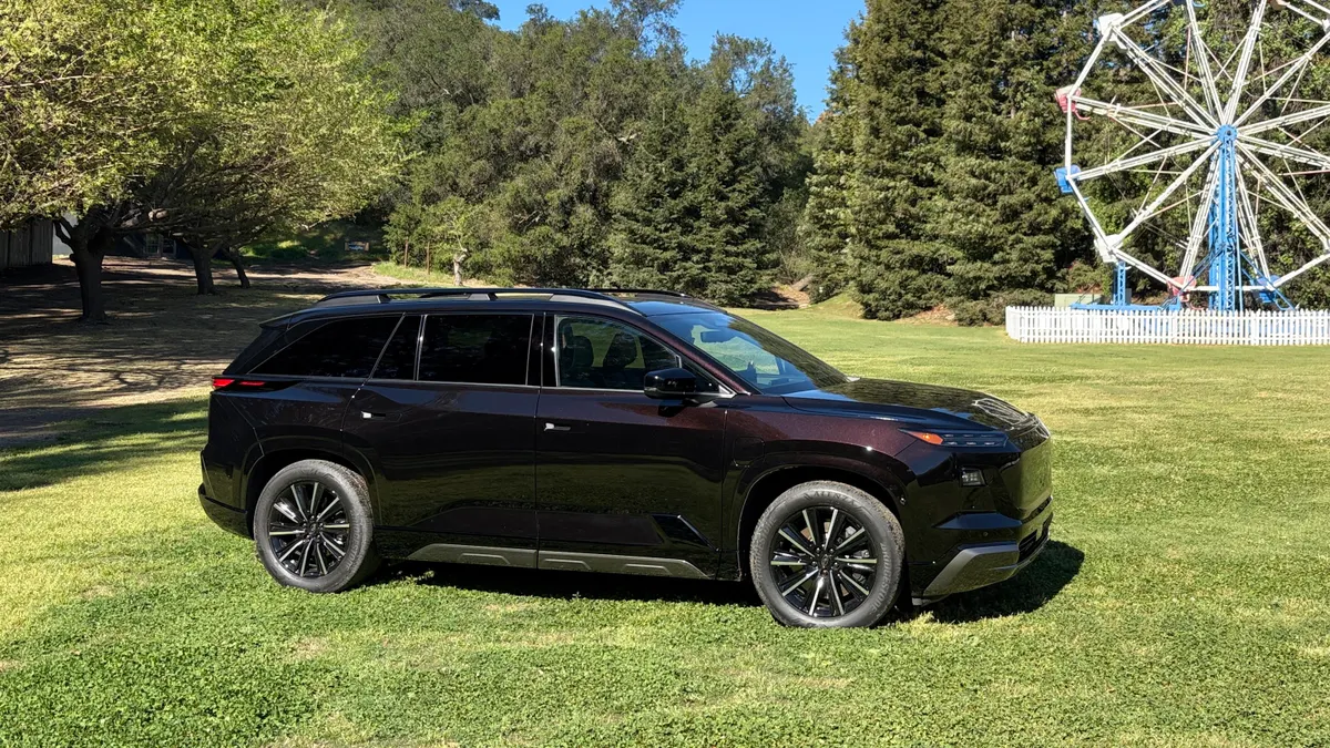 Subaru Getaway EV, parked in the grass at a Southern California preview.