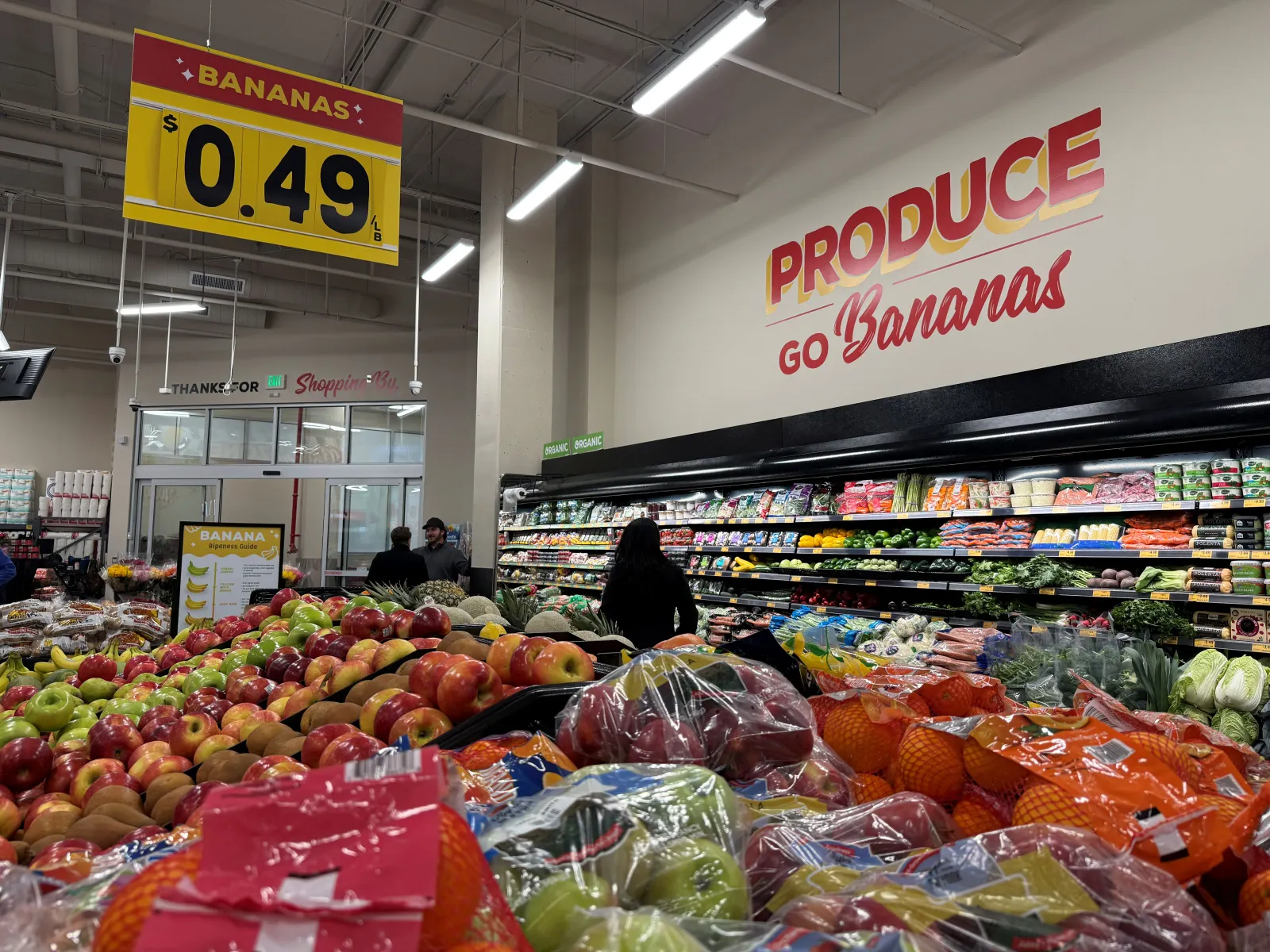 Produce at a grocery store.