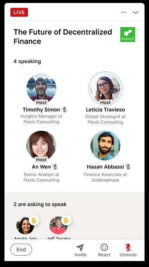 LinkedIn audio events
