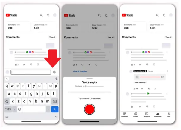 YouTube voice replies