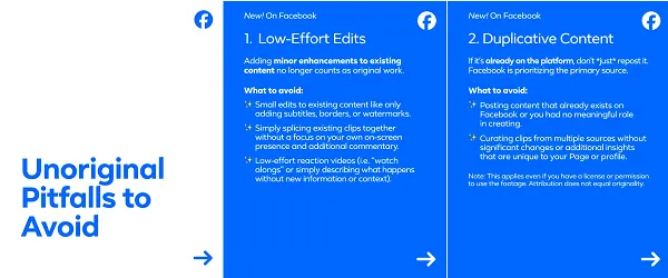 Meta original content updates
