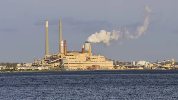 A power plant next to the coast.