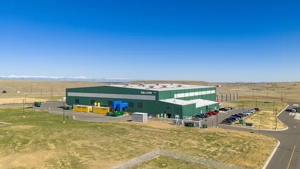 an aerial shot of a recycling facility