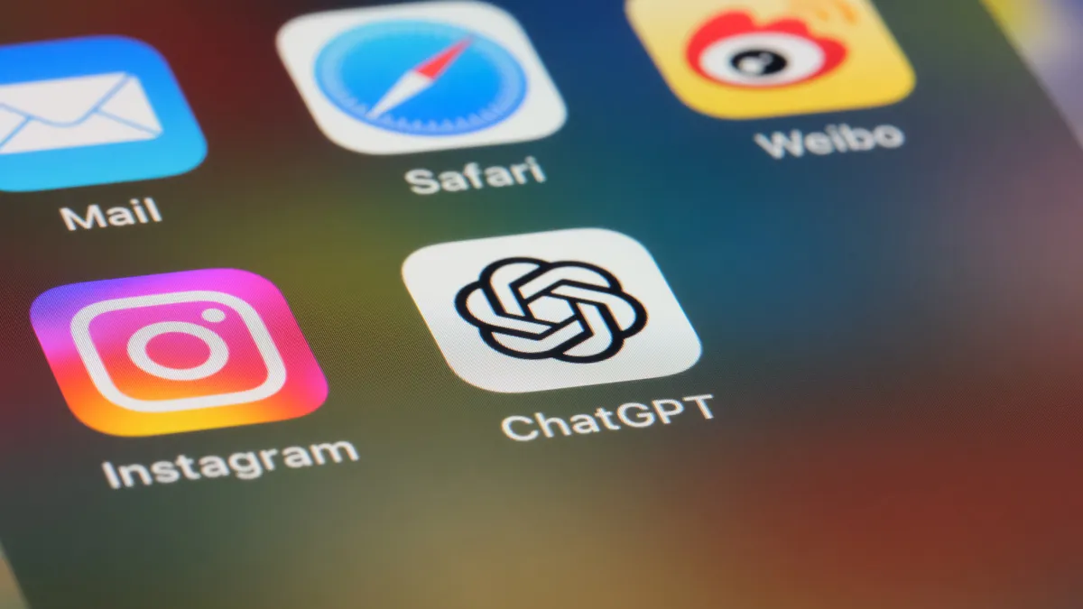 close up ChatGPT official app icon on screen.