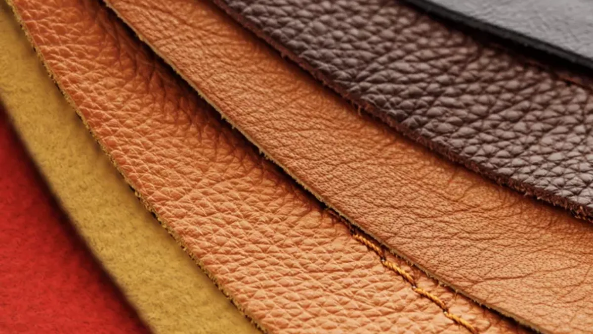 A close up of Modern Meadow's leather alternative material.