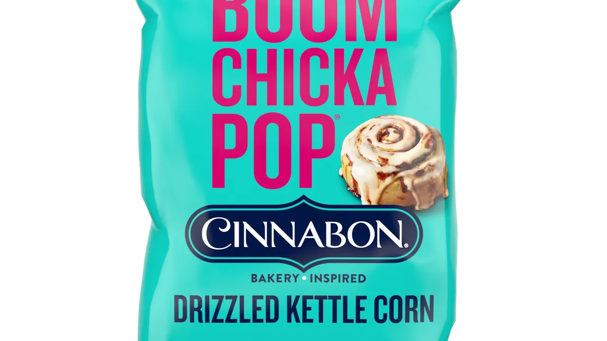 Conagra Brands' Angie's Boomchickapop introduced Cinnabon flavored popcorn.
