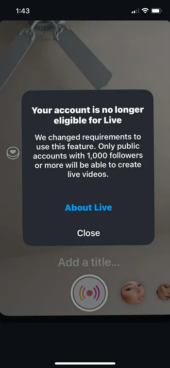 IG Live follower limit