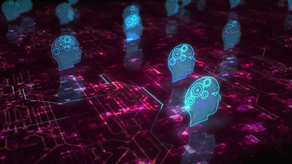 Artificial intelligence technology AI symbol digital concept 3d illustration