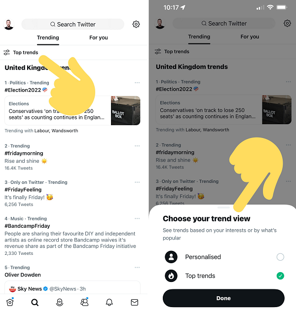 Twitter Trending update