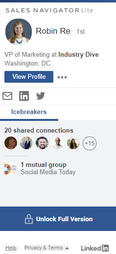 LinkedIn extension