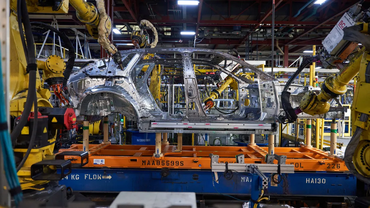 A Cadillac Lyriq being built.