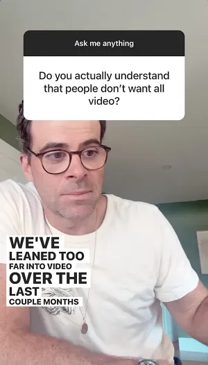 Adam Mosseri Instagram Story clip