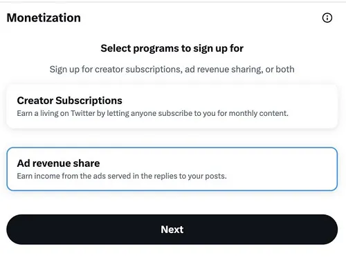 Twitter ad revenue share