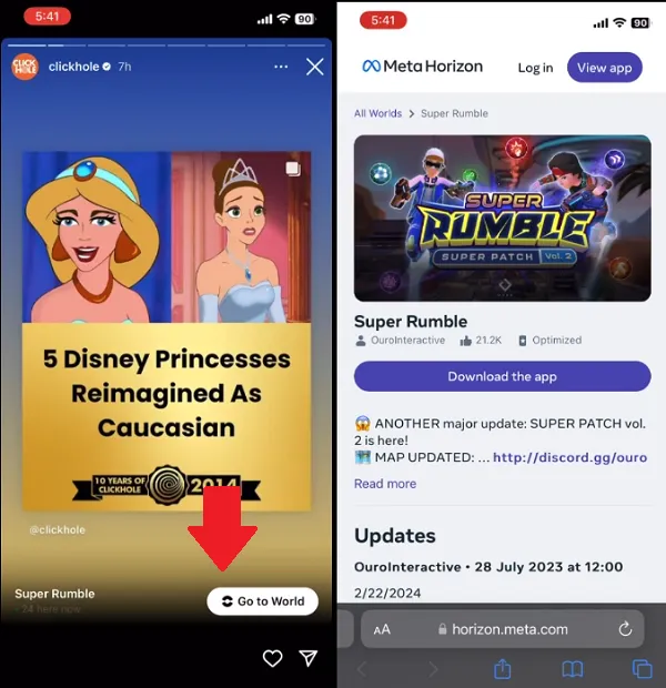 Instagram Stories ad example