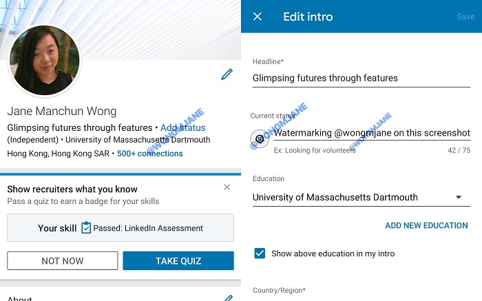 LinkedIn Status