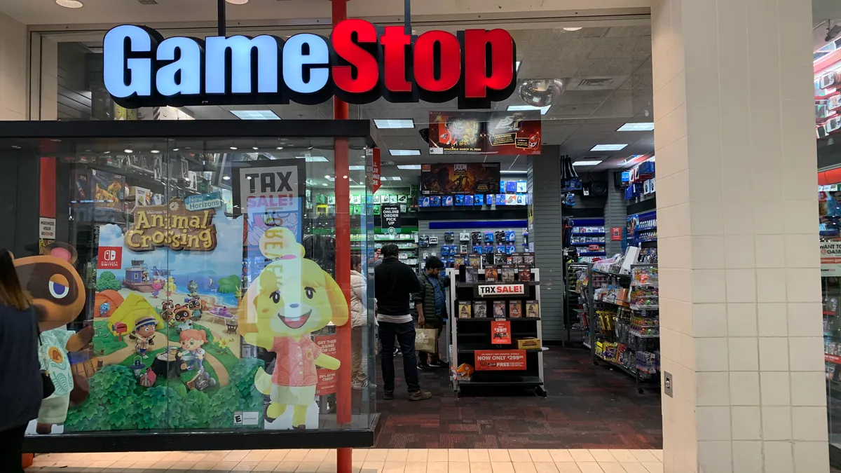 A GameStop storefront at a mall