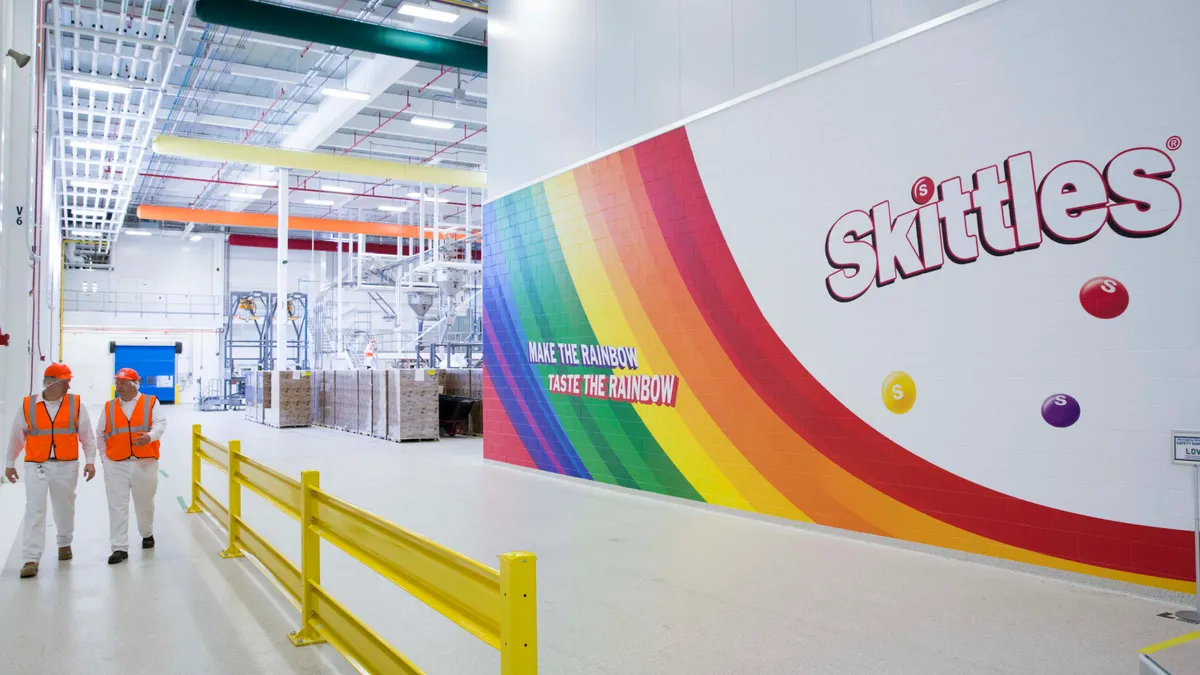 Skittles factory shared by Mars to Marketing Dive for ACE tool story on Aug. 31, 2021