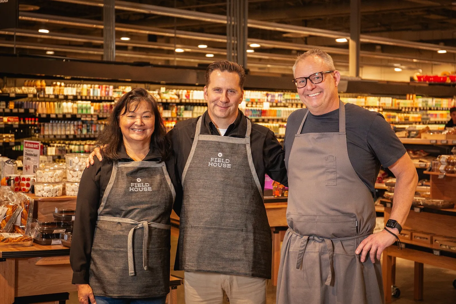 A picture showing Town & Country Market executives Susan Allen and Ryan Ritter along with restaurateur Ethan Stowell