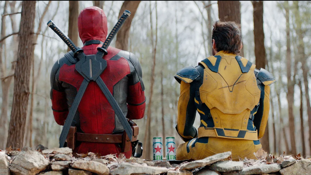 Deadpool and Wolverine in a Heineken ad