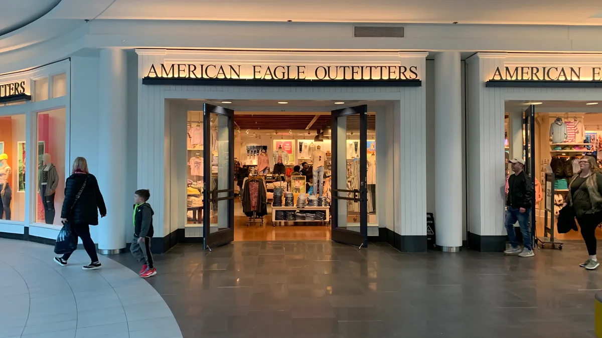 An American Eagle storefront at a mall