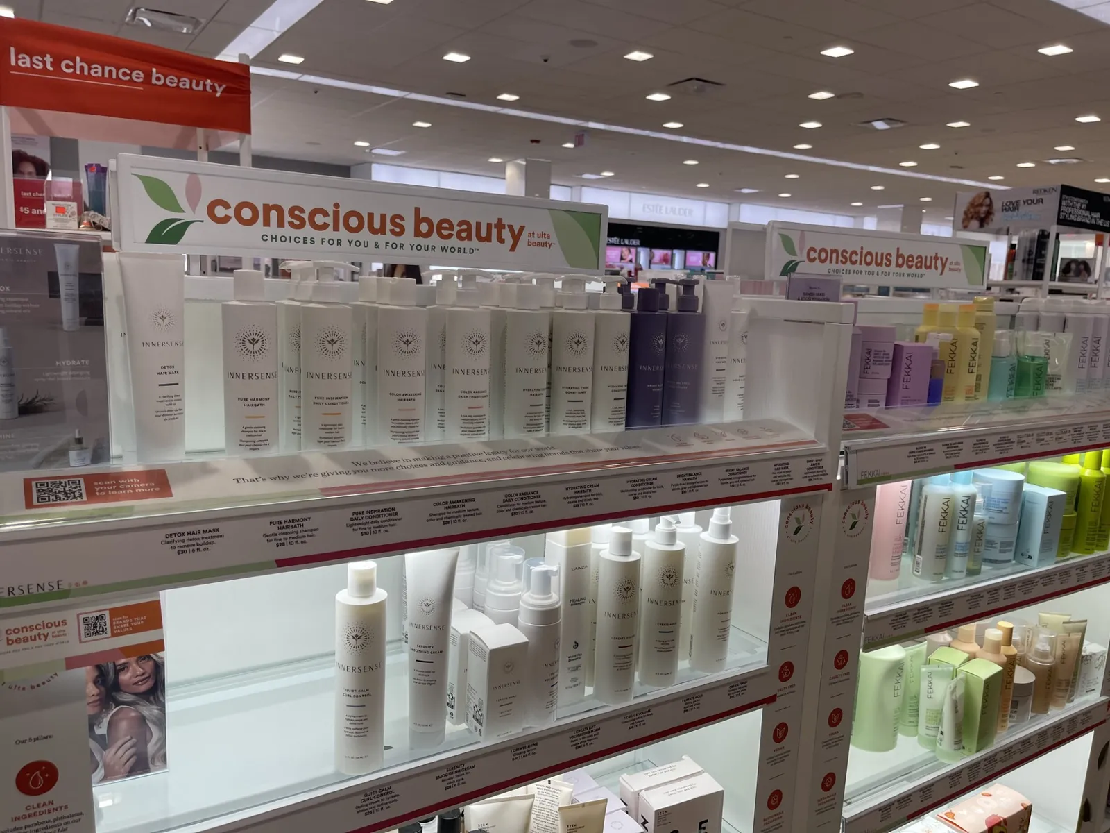 An Ulta Conscious Beauty shelf