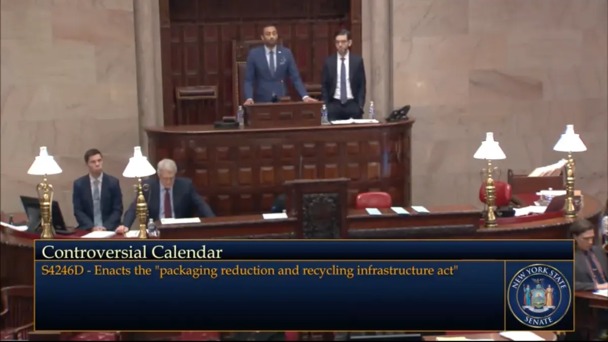 New York State Senate leaders preside over a session in Albany on June 7, 2024.