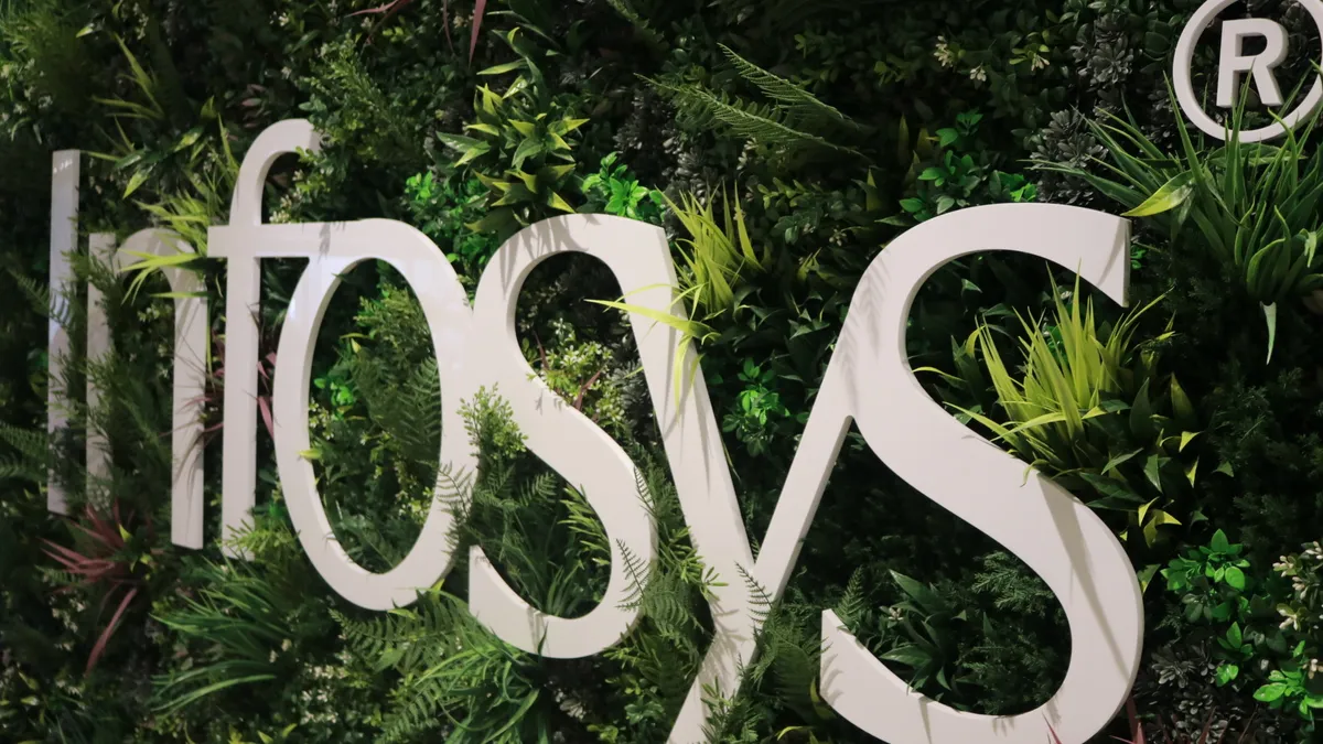 Infosys logo on grass background