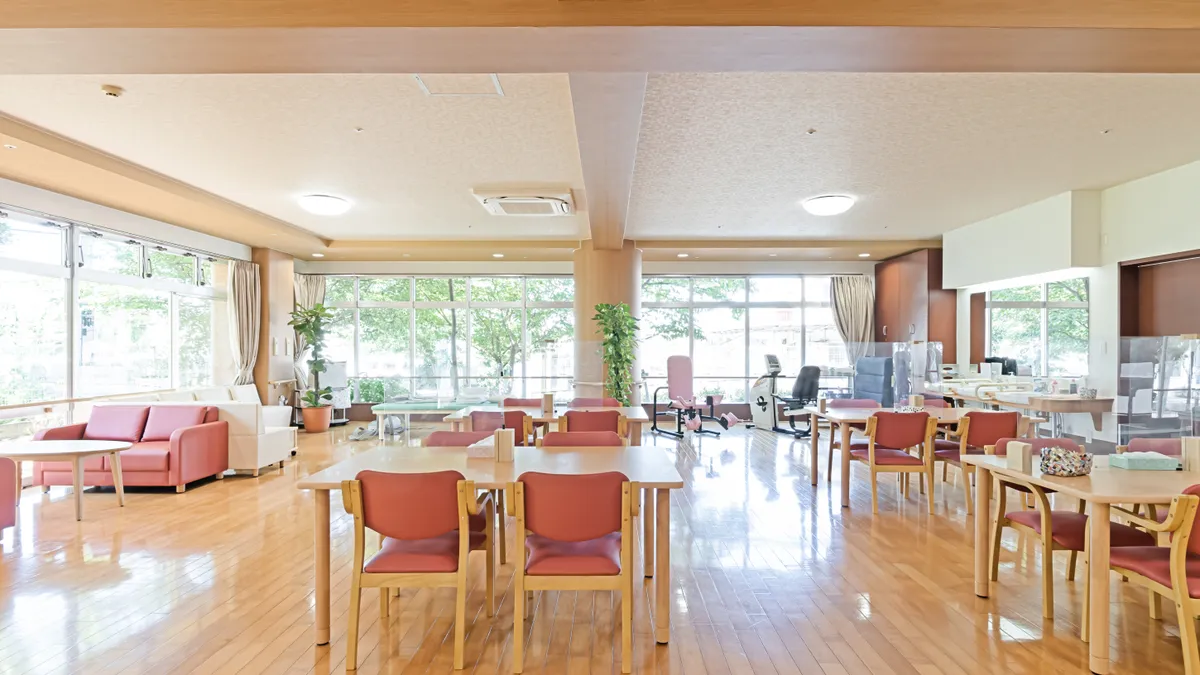 A multipurpose room for a long-term care facility.