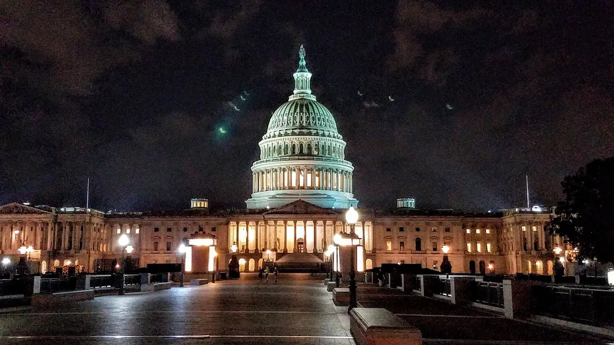 U.S. Capitol at night