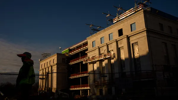Renovation work continues on the Marriner S. Eccles Federal Reserve Board Building, the main offices of the Board of Governors of the Federal Reserve System
