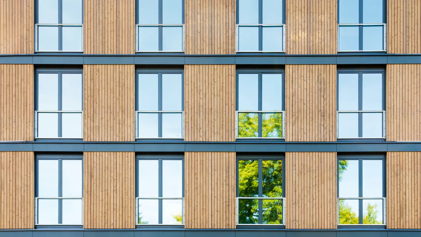 A building with a wooden exterior.