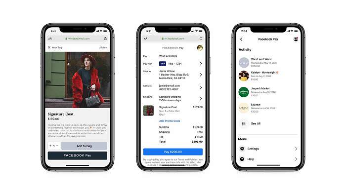 Facebook Pay on websites