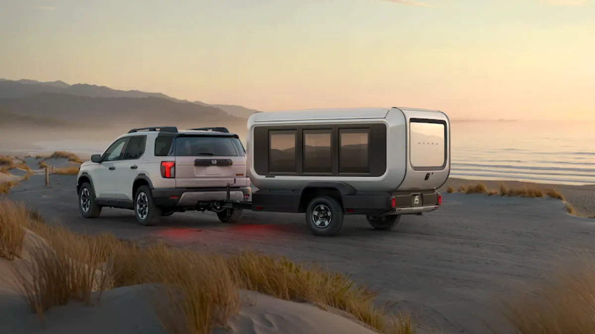 Honda revealed an RV small and light enough to be towed by its compact SUVs and its EVs.