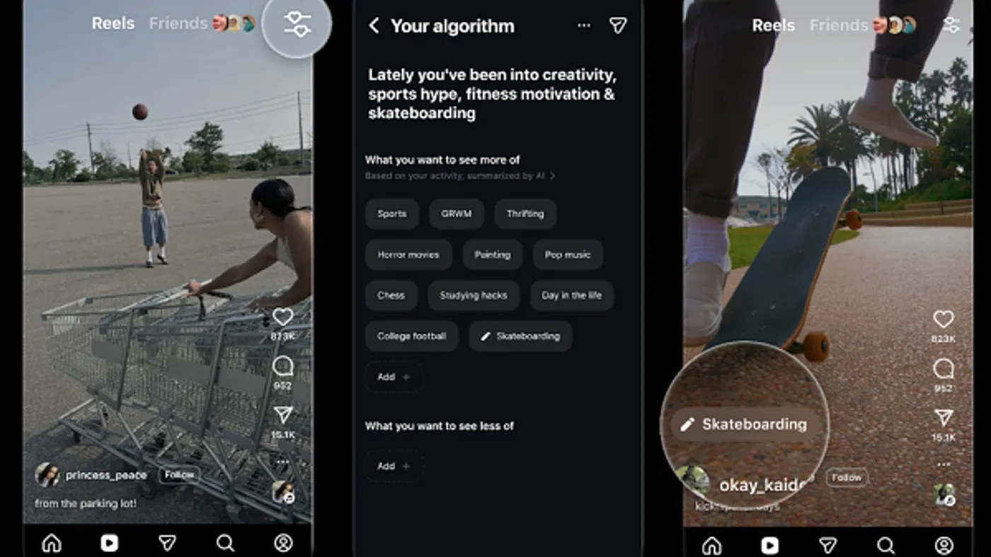 Reels algorithm controls