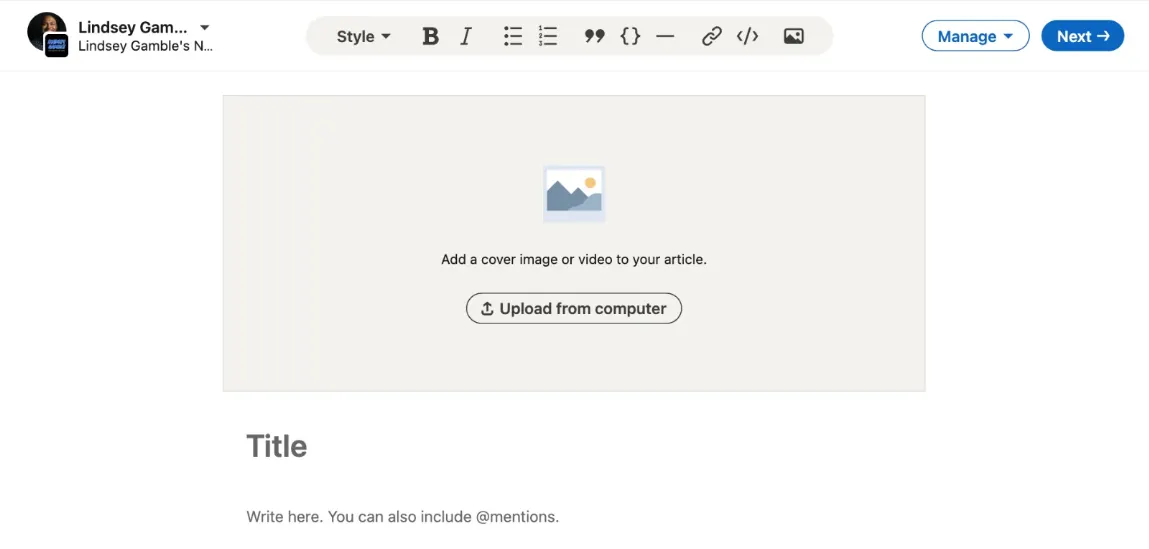 LinkedIn video cover image