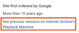 Google Wayback Machine