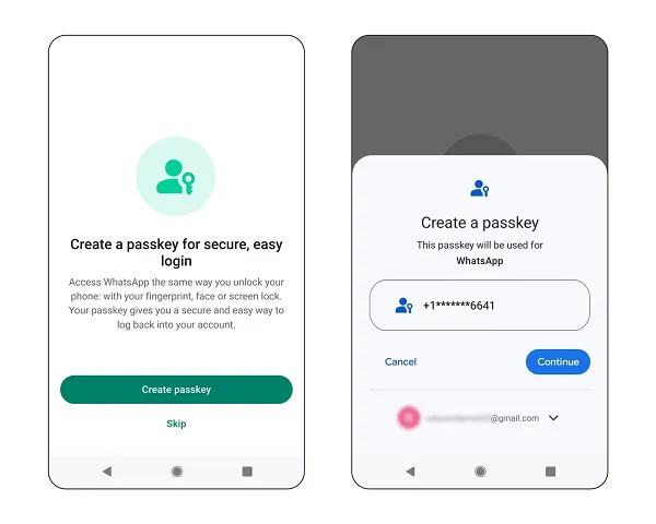 WhatsApp Passkey access