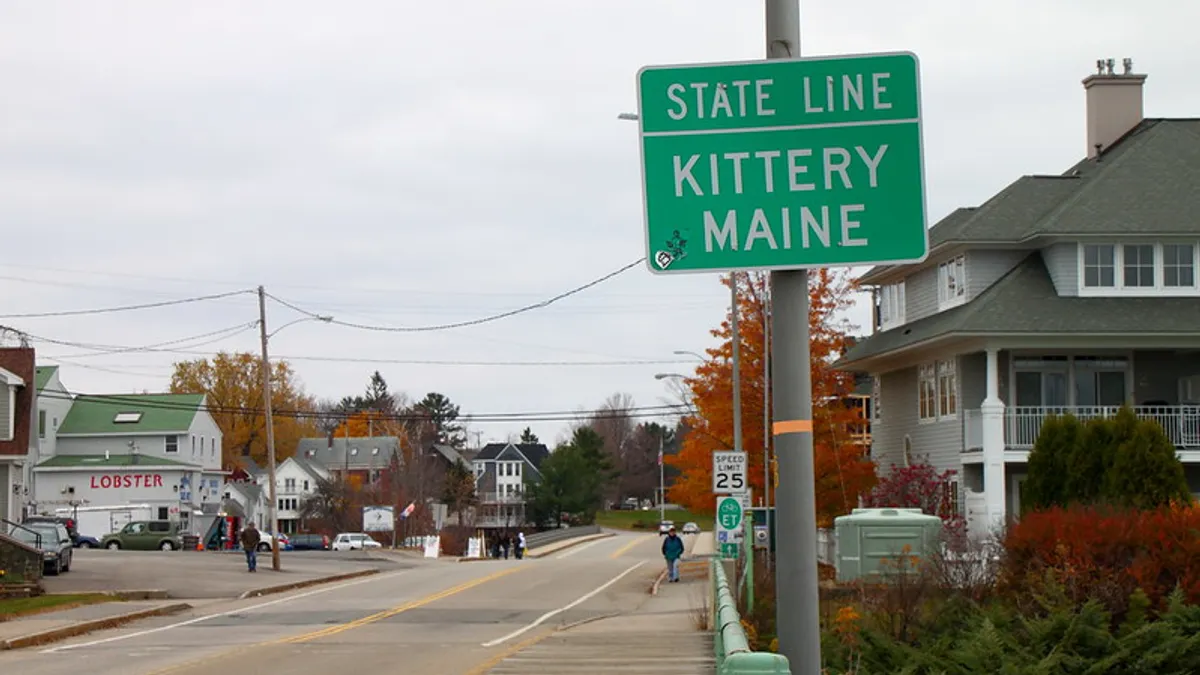 Sign for Kittery Maine