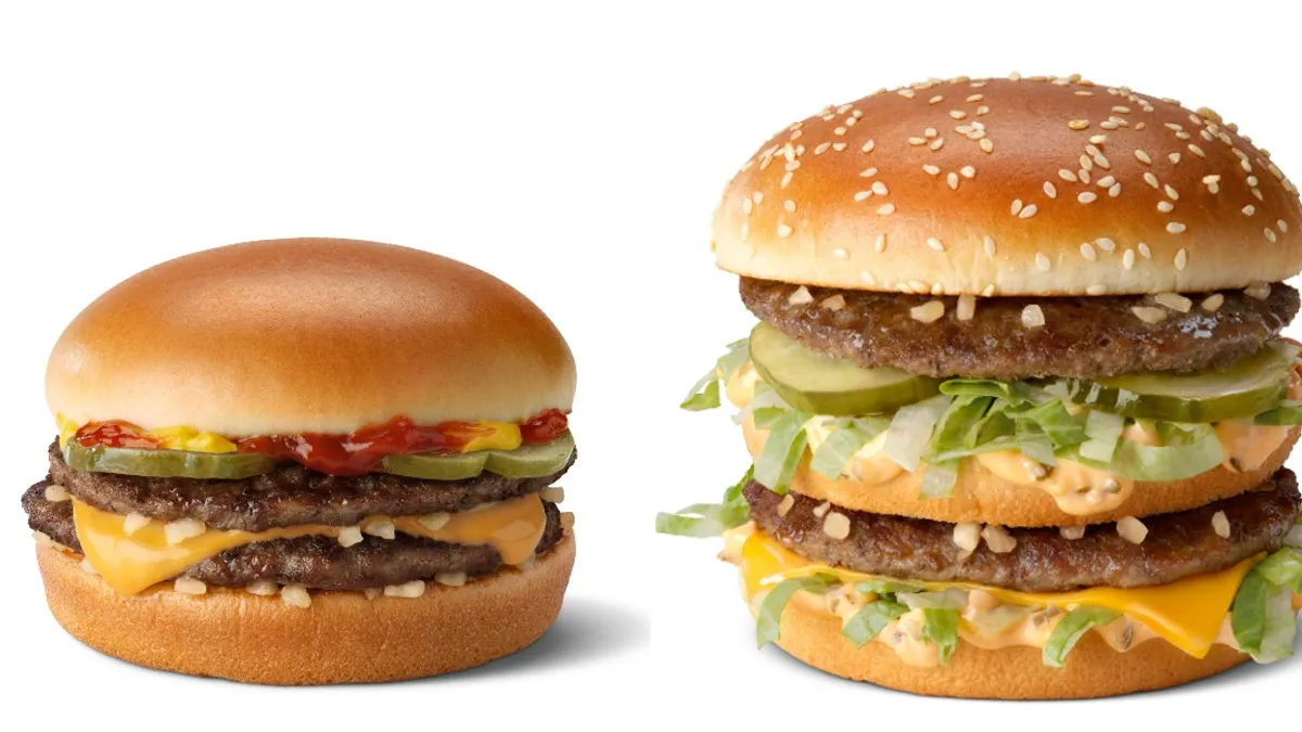 An image of McDonald's McDouble and Big Mac.