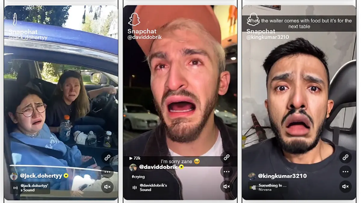 Snapchat crying Lens