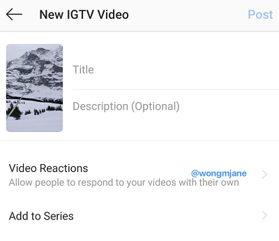 IGTV response video 