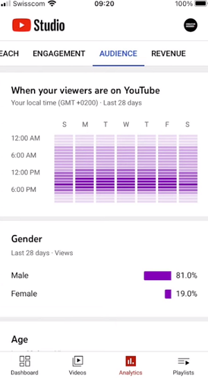 YouTube viewer stats