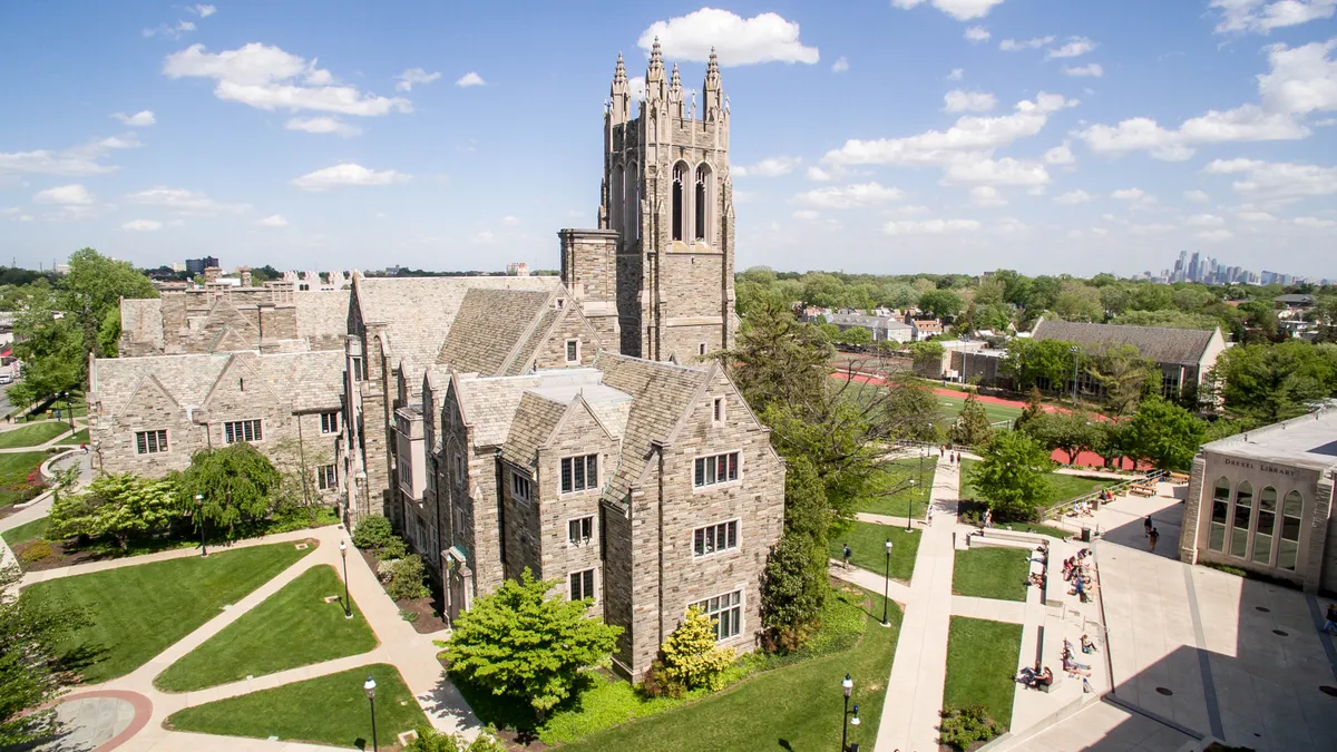 An aerial view of Saint Joseph's University.