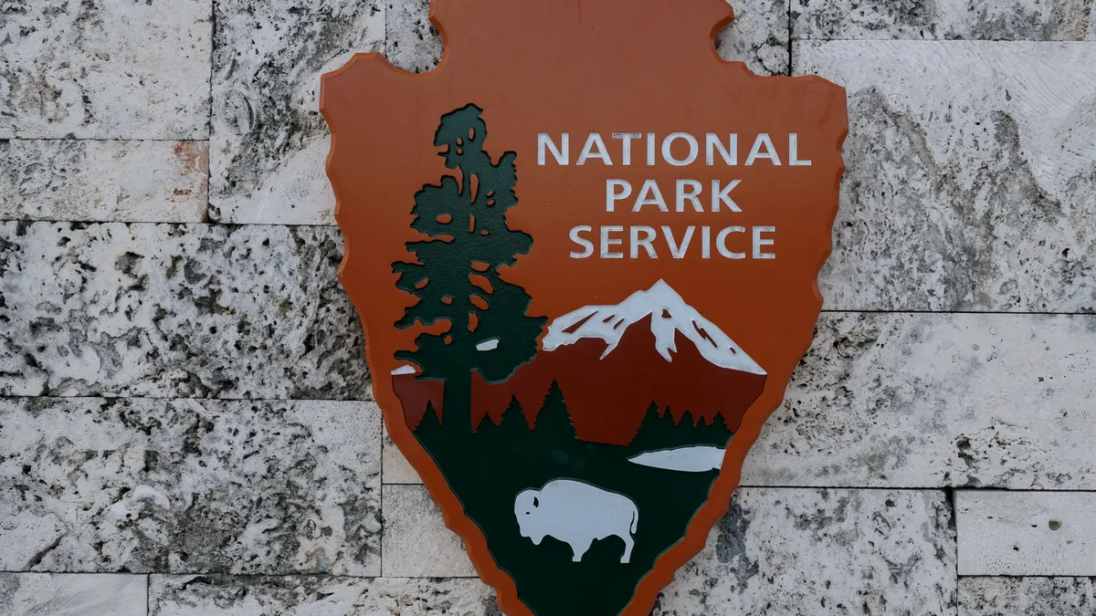 National Park Service sign affixed to a wall