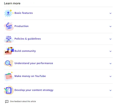 YouTube creator guides