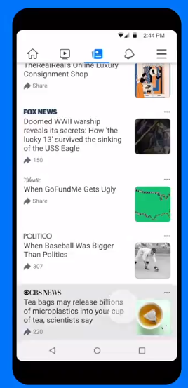 Facebook news example
